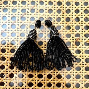 Baublebar Black beaded tassel earrings